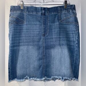Liverpool Cat Eye Pull On Denim Skirt Size 14